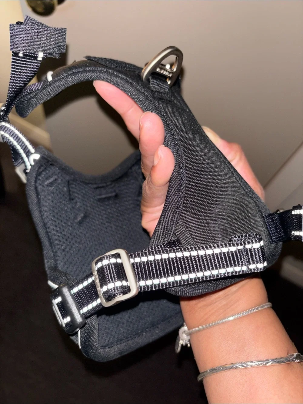 Black Reflective Padded Dog Harness - Size S